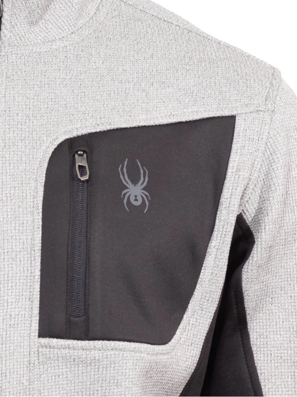 NWT Men’s Spyder Zip Up Jacket Gray and Black Size L - Picture 3 of 10